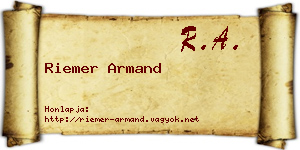 Riemer Armand névjegykártya